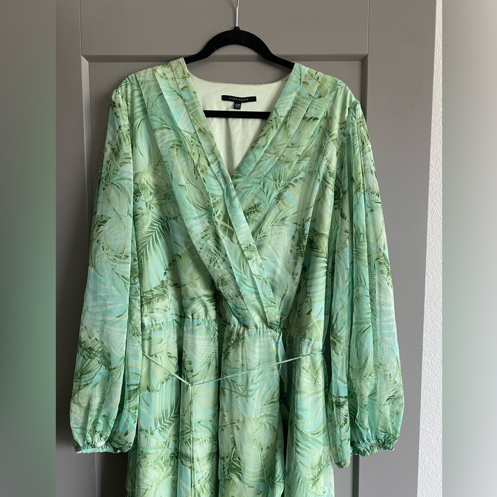 High-Low green floral dress